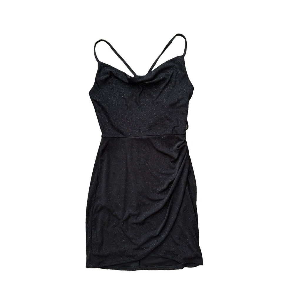 B Darlin Black Glitter Cocktail Dress Women's Small Party Glam Whimsigoth Dark - Picture 1 of 6